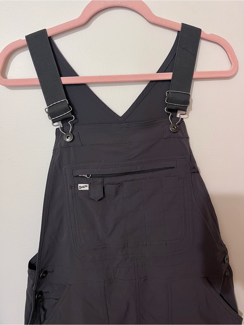 Duluth Trading Co Heirloom Gardening Overalls Dark Grey Charcoal Medium x 29 - Picture 2 of 11